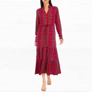Chaps Women's Plaid Maxi Dress